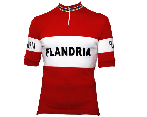 Flandria Retro Wool Jersey Short Sleeve Flandria Bikes