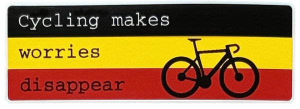 Cycling makes worries disappear - Cycling Sticker - Flandria Bikes